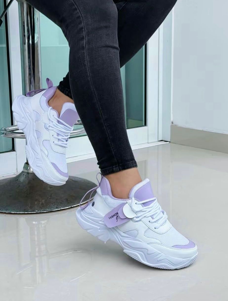 Tenis fashion Pt Blanco lila